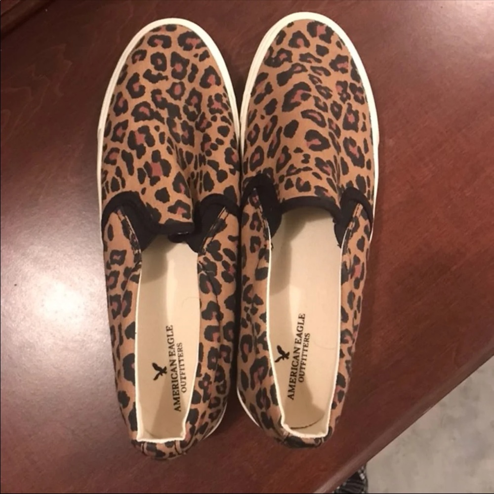 American Eagle Leopard slip on sneakers